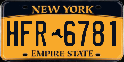 NY license plate HFR6781