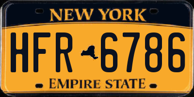 NY license plate HFR6786