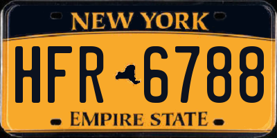 NY license plate HFR6788
