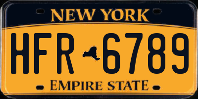 NY license plate HFR6789