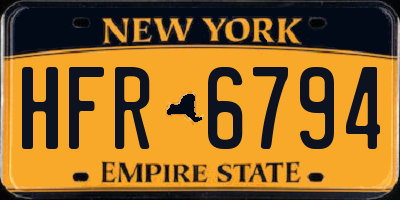 NY license plate HFR6794