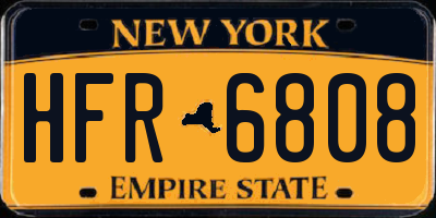 NY license plate HFR6808