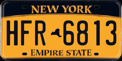 NY license plate HFR6813