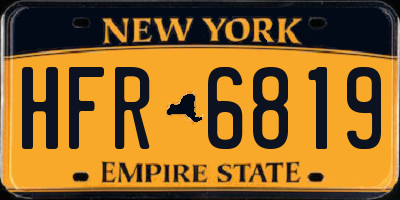 NY license plate HFR6819