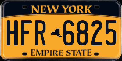 NY license plate HFR6825