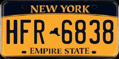 NY license plate HFR6838