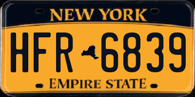 NY license plate HFR6839