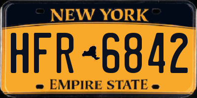 NY license plate HFR6842