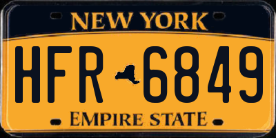 NY license plate HFR6849