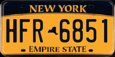 NY license plate HFR6851