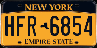 NY license plate HFR6854