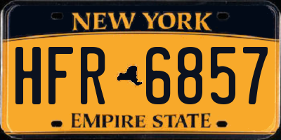 NY license plate HFR6857