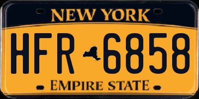 NY license plate HFR6858