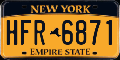 NY license plate HFR6871