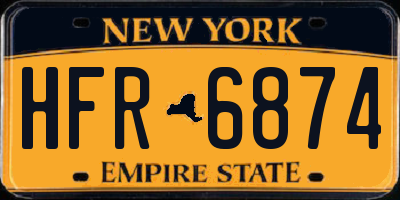 NY license plate HFR6874
