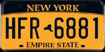 NY license plate HFR6881