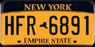 NY license plate HFR6891
