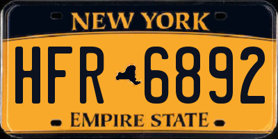 NY license plate HFR6892