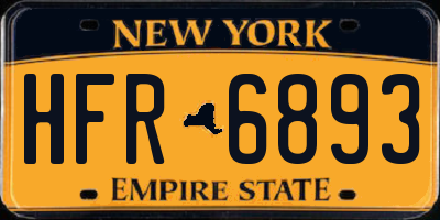 NY license plate HFR6893