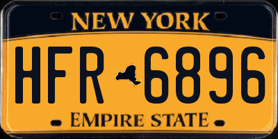 NY license plate HFR6896