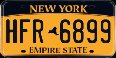 NY license plate HFR6899