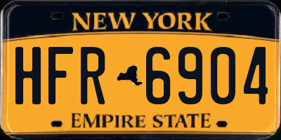 NY license plate HFR6904