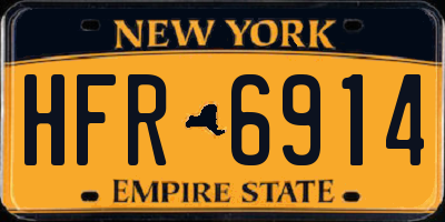 NY license plate HFR6914