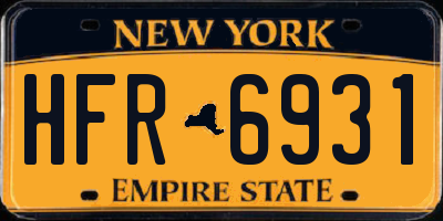 NY license plate HFR6931