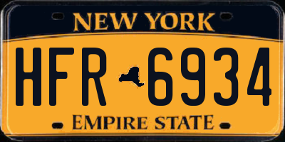 NY license plate HFR6934