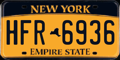 NY license plate HFR6936