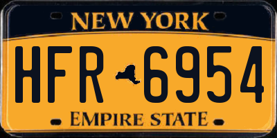 NY license plate HFR6954