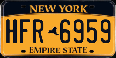 NY license plate HFR6959