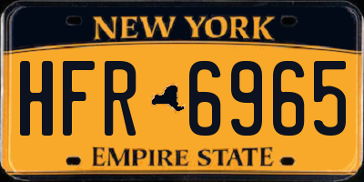 NY license plate HFR6965