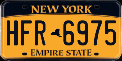 NY license plate HFR6975