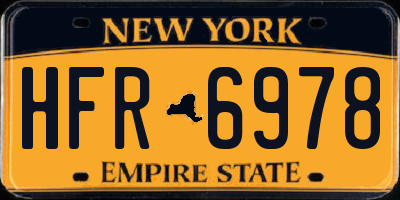 NY license plate HFR6978