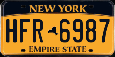 NY license plate HFR6987