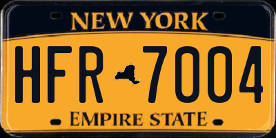 NY license plate HFR7004