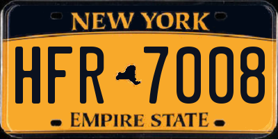 NY license plate HFR7008