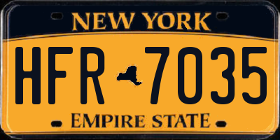 NY license plate HFR7035