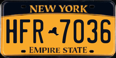 NY license plate HFR7036