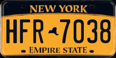 NY license plate HFR7038