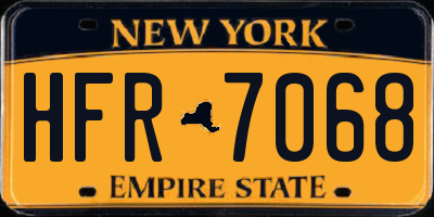 NY license plate HFR7068