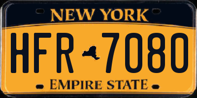 NY license plate HFR7080