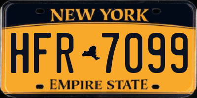 NY license plate HFR7099