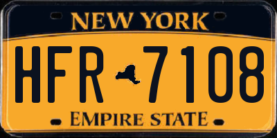 NY license plate HFR7108