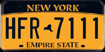 NY license plate HFR7111