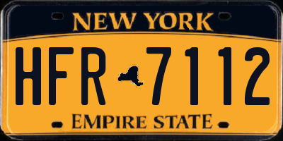 NY license plate HFR7112
