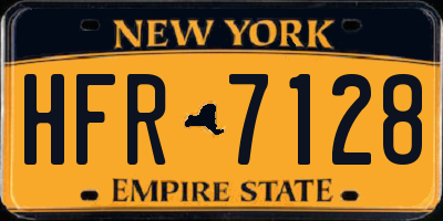 NY license plate HFR7128