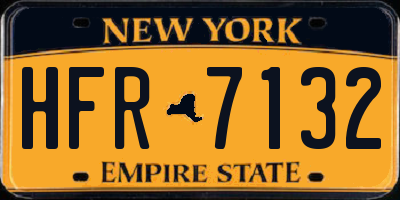 NY license plate HFR7132