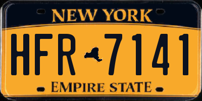 NY license plate HFR7141
